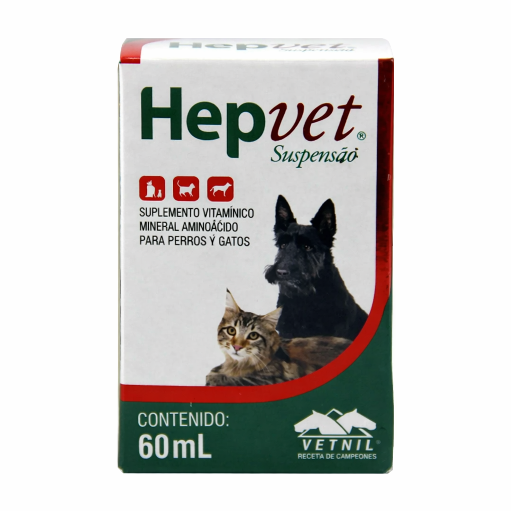 Hepvet® Suspensión – Suplemento Vitamínico, Mineral y Aminoácido para Perros y Gatos (60 mL)