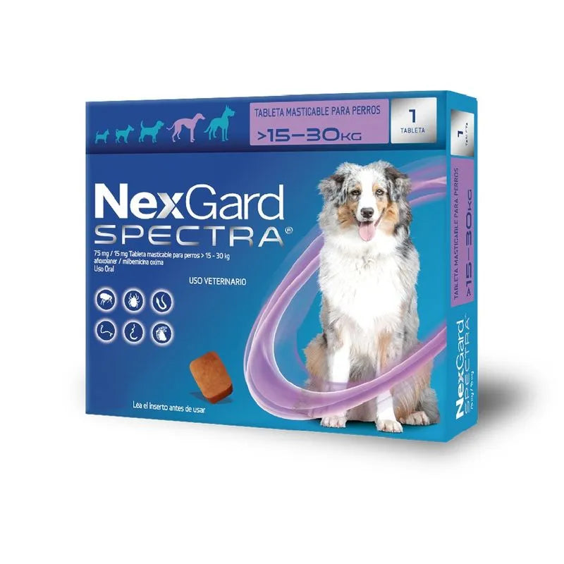 NexGard Spectra® Antiparasitario Interno y Externo para Perros – Protección. 1 Meses