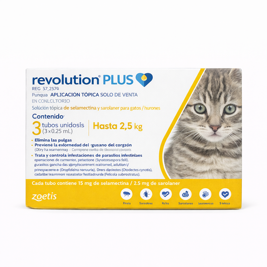 Revolution Plus® Solución Tópica Antiparasitaria para Gatos