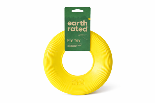 Earth Rated® Fly Toy de Caucho Natural – Color Amarillo